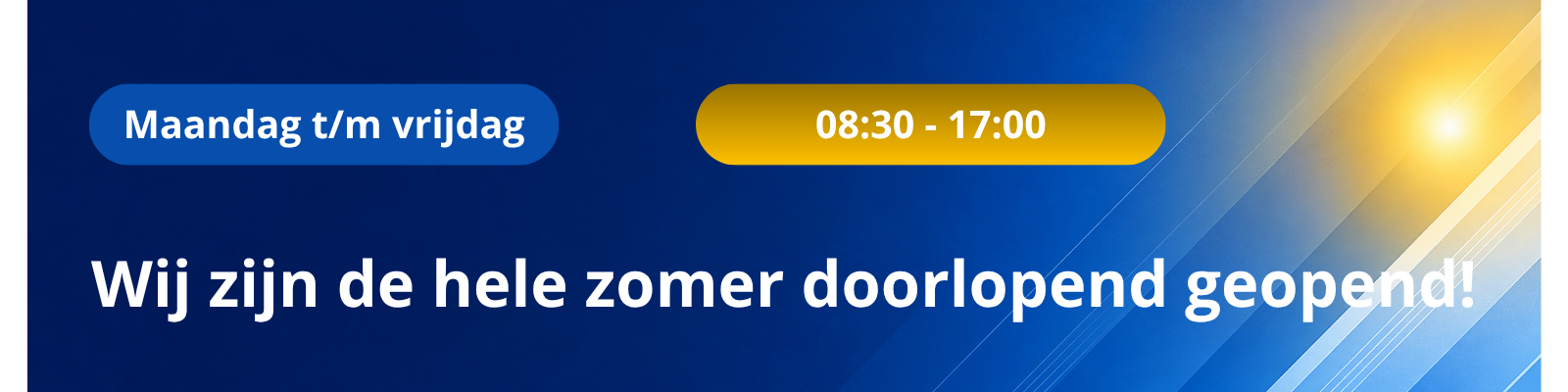 De hele zomer doorlopend geopend - 2026 (1600 x 400 px)
